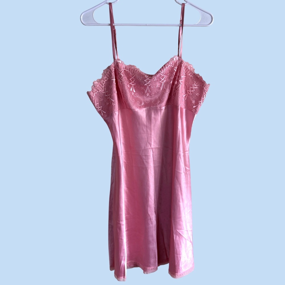 Cabernet Sleepwear Nightgown Wmns Large Pink Fairy babydoll Lace slip dress Y2K